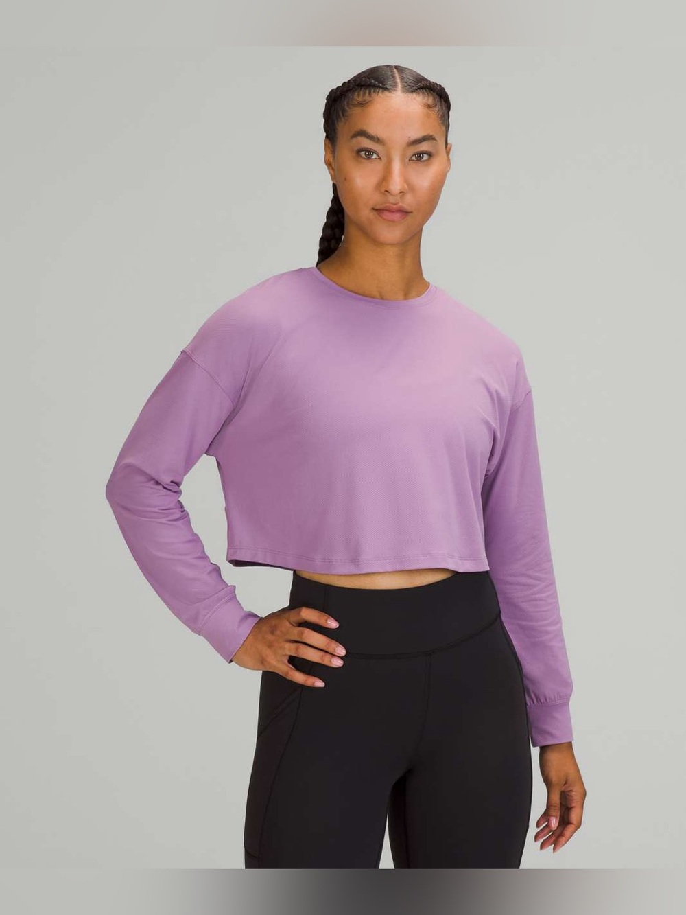Lululemon MUSCLE LOVE Long Sleeve Shirt Wisteria Size 10 RARE #039 Obsessed